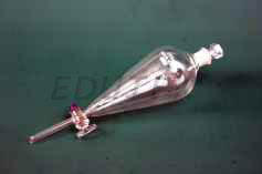 SEPARATING FUNNEL WITH GLASS STOPCOCK & I/C GLASS/POLYTHENE STOPPER, SQUIBB SHAPE